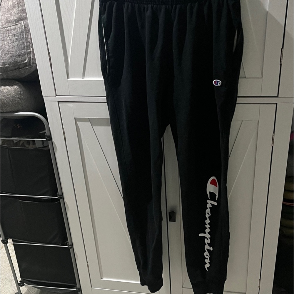 Champion Black Sweatpants with Logo